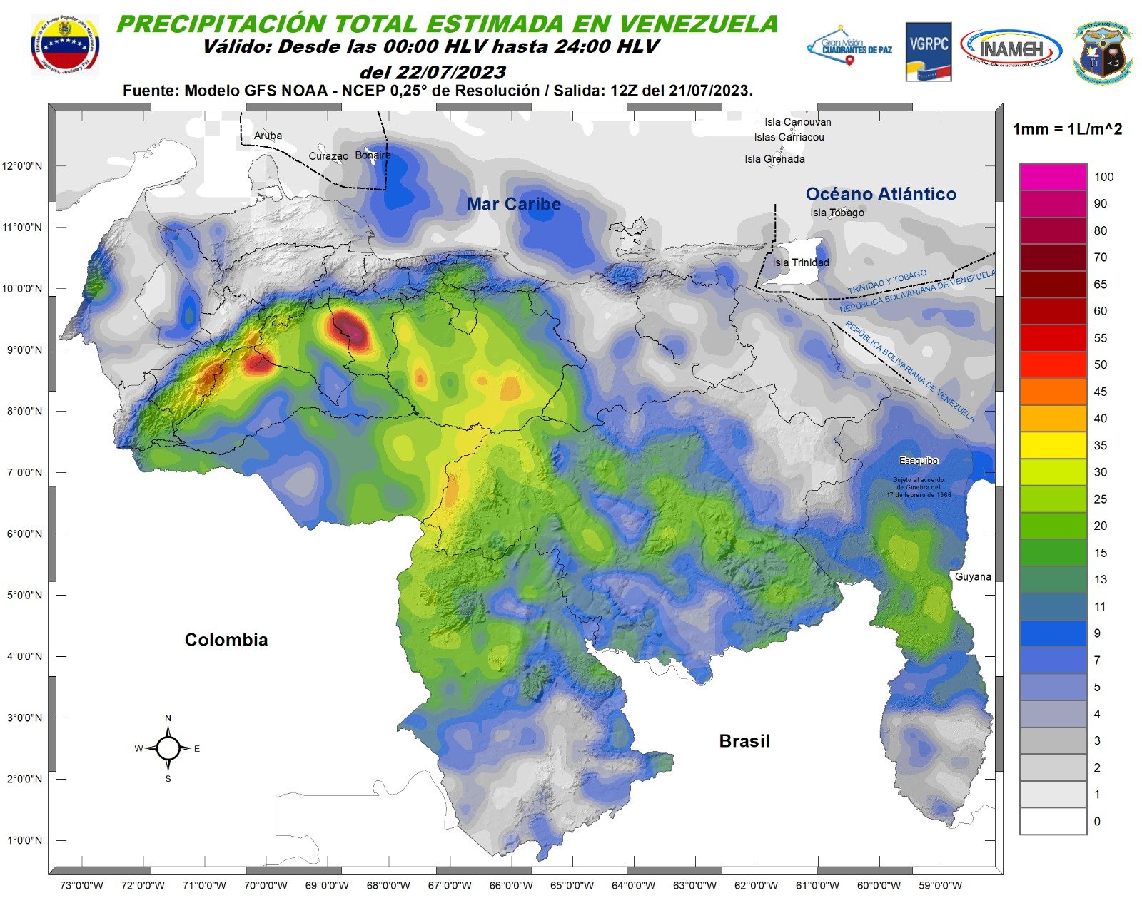 El estado del tiempo en Venezuela este #22Jul, según Inameh