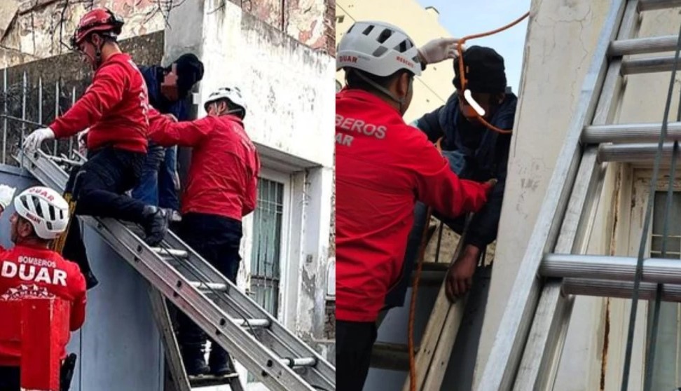 Penosa situación: Ladrón quedó colgado de sus partes íntimas en reja de la casa que robó (VIDEO)