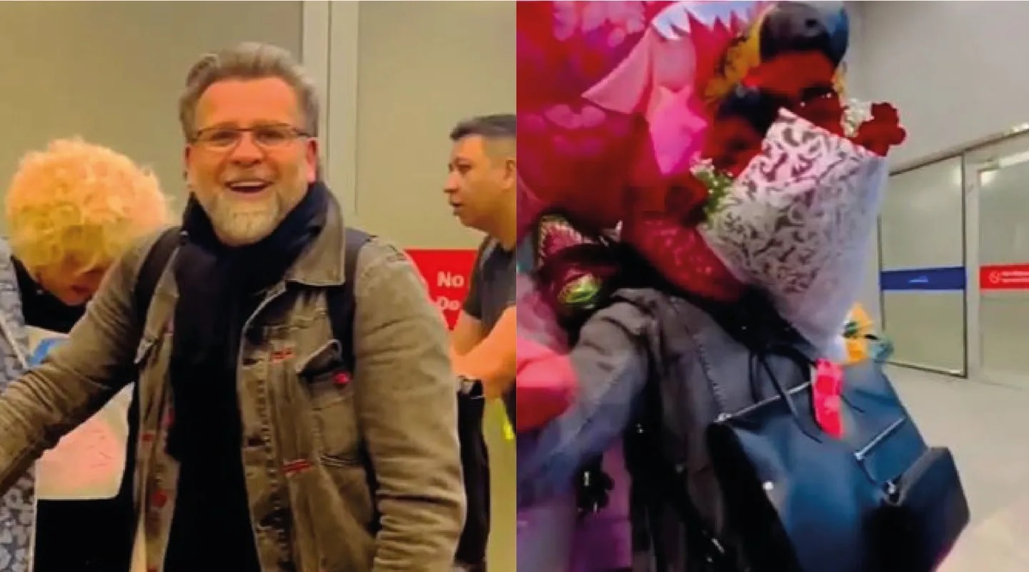 VIRAL: Jóvenes se disfrazaron de dinosaurios para sorprender a su papá en el aeropuerto (VIDEO)