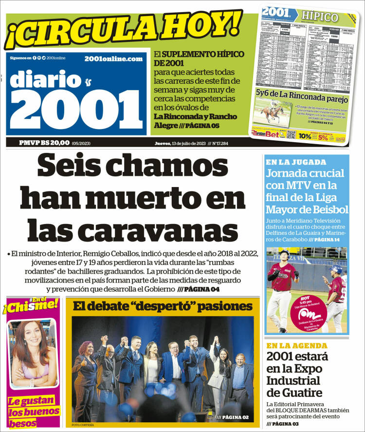 Portadas de este jueves 13 de julio de 2023