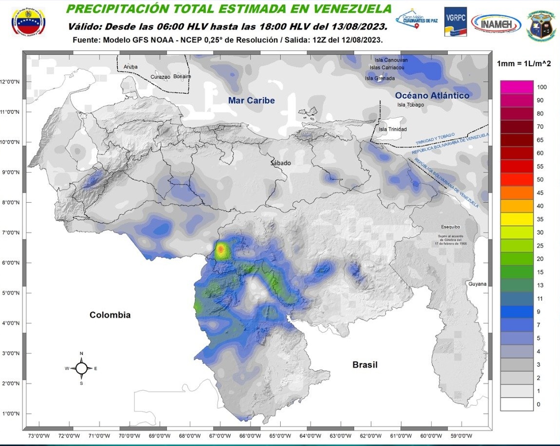 Inameh prevé áreas nubladas con precipitaciones en algunos estados de Venezuela #13Ago