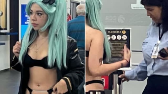 Una modelo de OnlyFans llegó al aeropuerto en pantaletitas y no la dejaron tomar el vuelo (FOTOS)