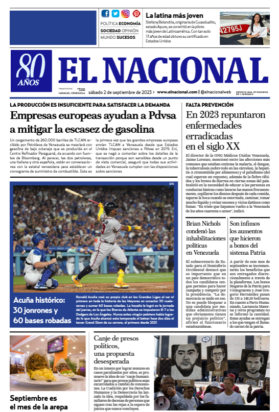 Portadas de este sábado 2 de septiembre de 2023