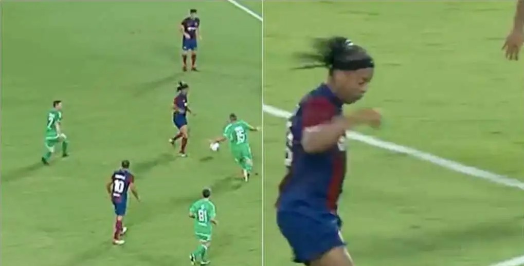 Ronaldinho a sus 43 años sigue derrochando magia: Era un amistoso y humilló a medio equipo rival (VIDEO)