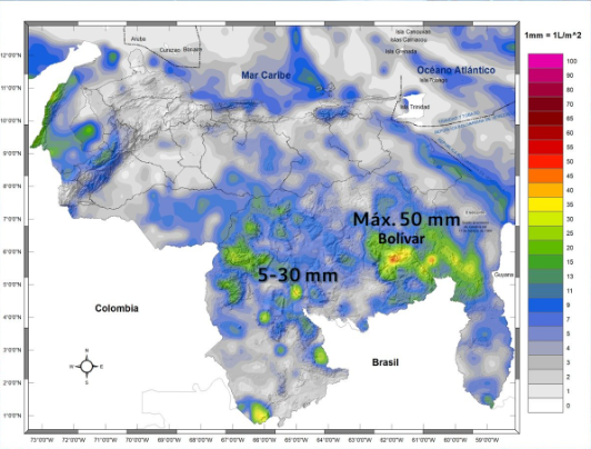 Inameh prevé lluvias y lloviznas en varias zonas de Venezuela este #19Oct