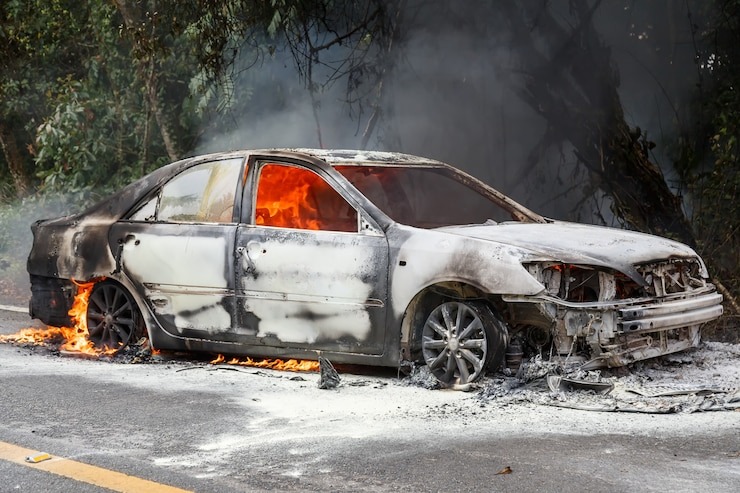 Mostró que se le incendió el carro y su vaso térmico quedó intacto: la increíble recompensa de la marca (VIDEO)