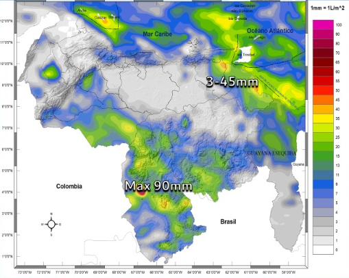 Inameh prevé nubosidad y lluvias en gran parte de Venezuela este #8Dic