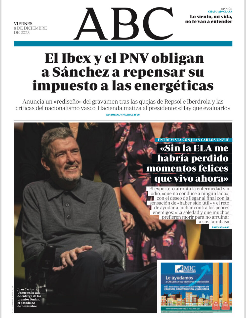 Portadas de la prensa internacional de este viernes 8 de diciembre de 2023