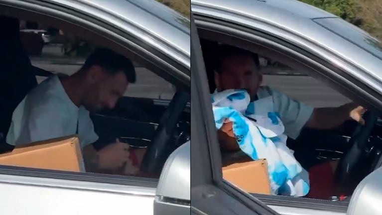 Messi le cumplió un sueño a un fanático que se encontró en semáforo de Miami (VIDEO)