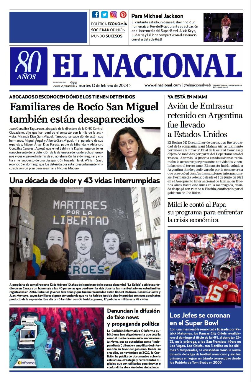 Portadas de este martes 13 de febrero de 2024