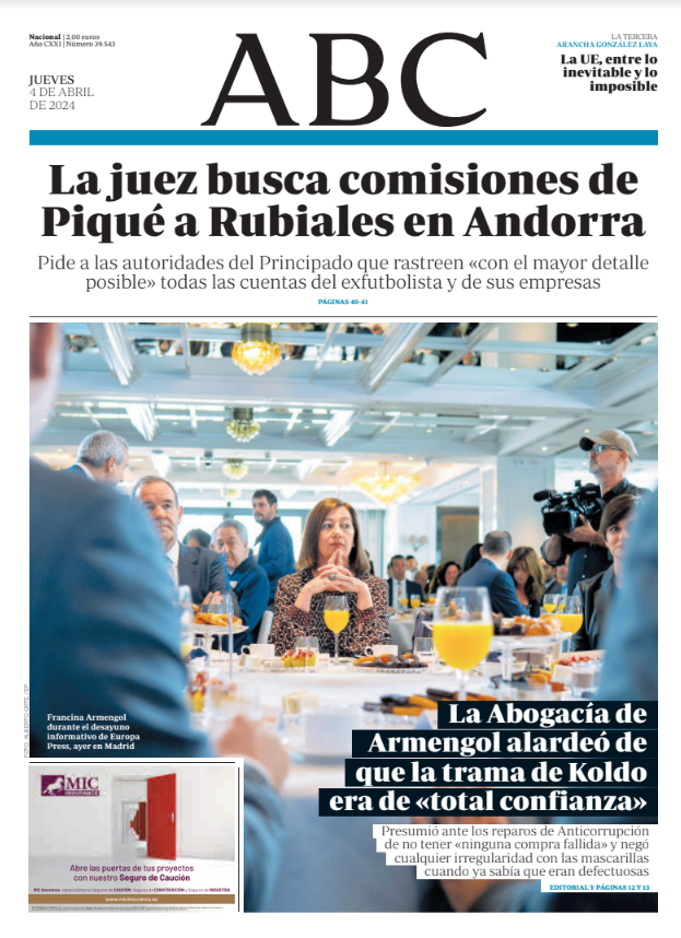 Portadas de la prensa internacional de este jueves 4 de abril de 2024