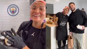 ¡Orgullo nacional! Migrante venezolana cocinó arepas para los jugadores del Manchester City (VIDEO)