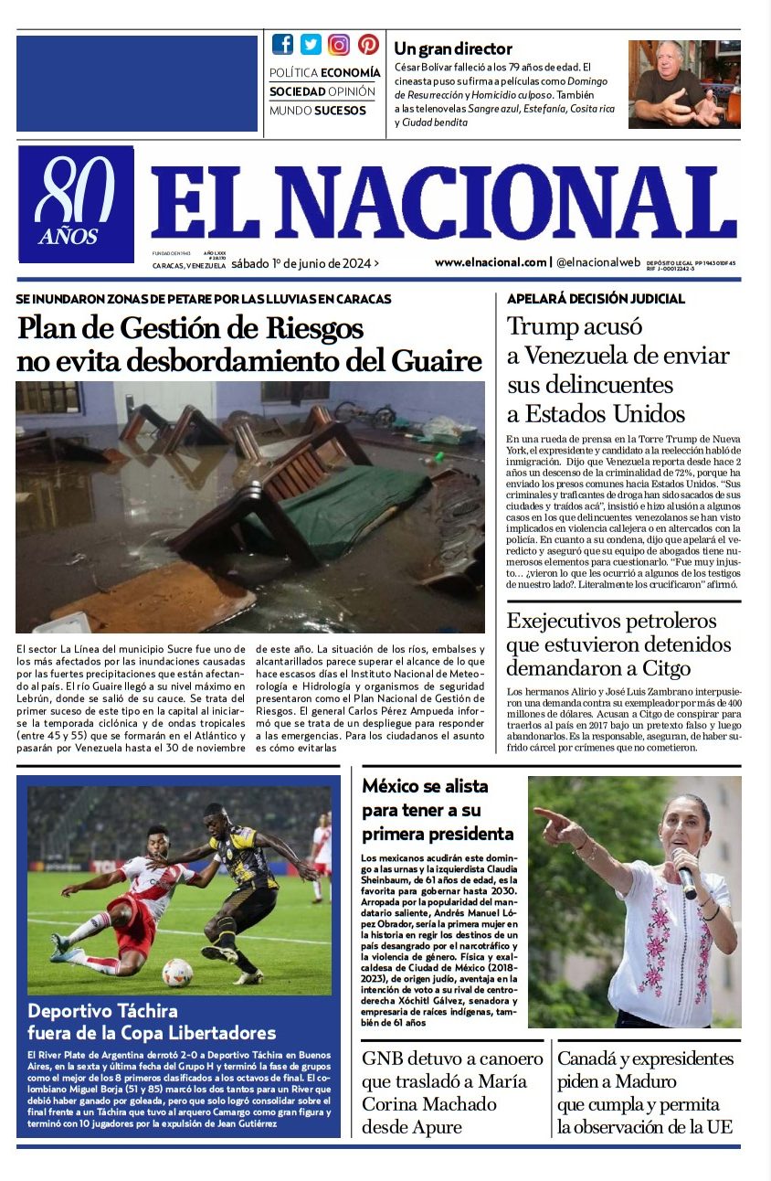 Portadas de este sábado 1 de junio de 2024