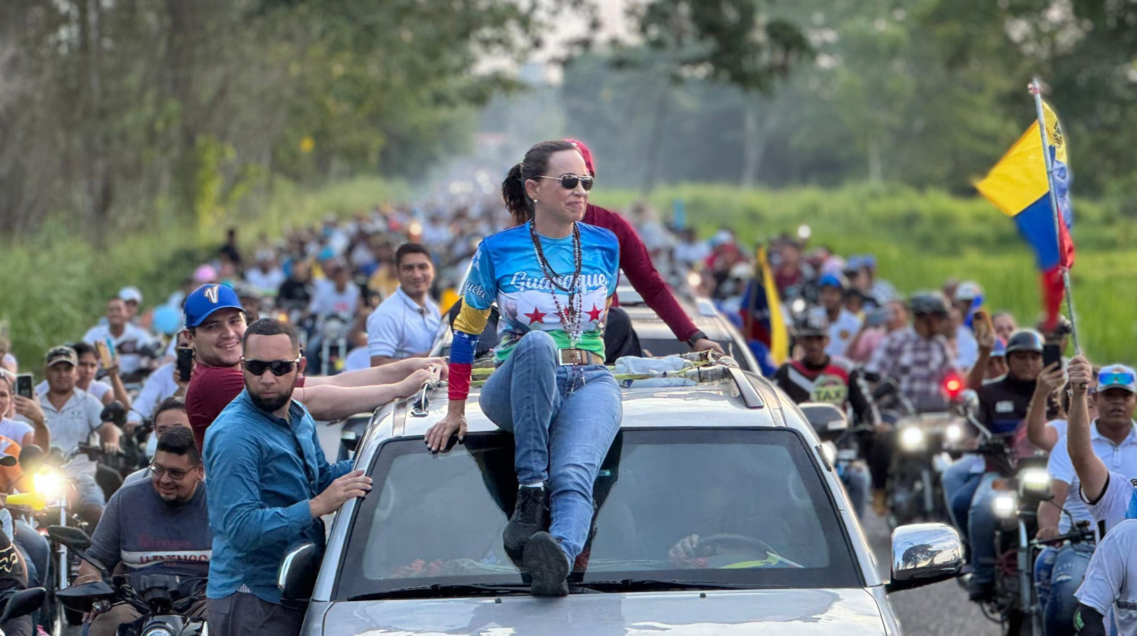 María Corina Machado llegó a El Vigía en compañía de su fiel caravana motorizada (VIDEO)