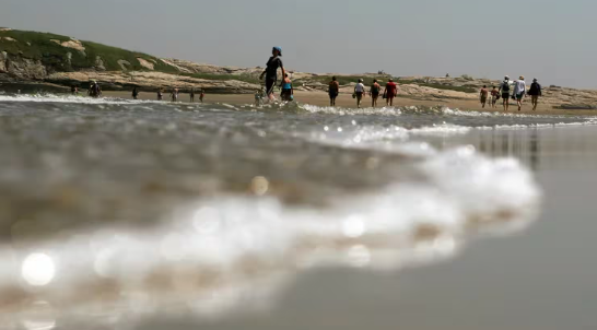 Quedó atrapada en arenas movedizas mientras paseaba por la playa en EEUU