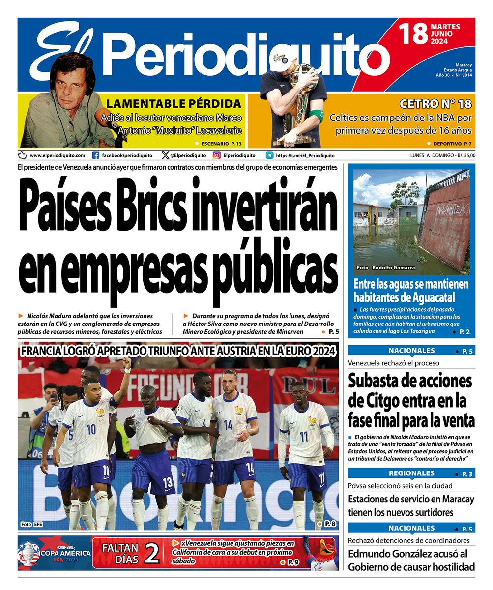 Portadas de este martes 18 de junio de 2024