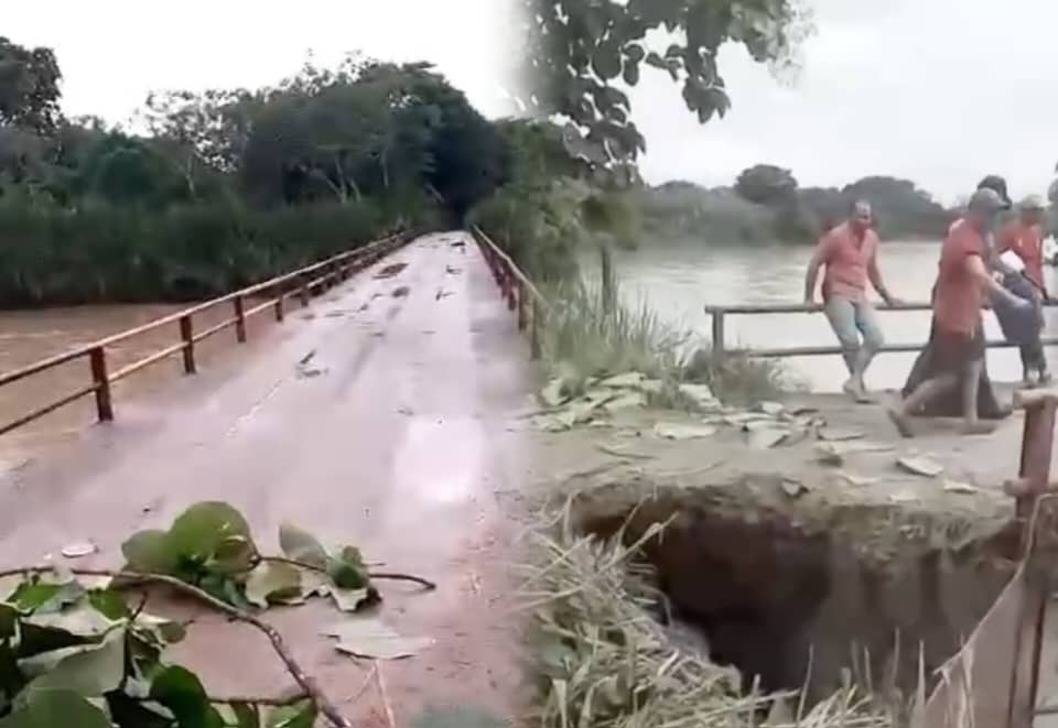 Otro puente colapsó en Barinas, en la zona conocida como Golpe la Isla de la Reserva de Ticoporo
