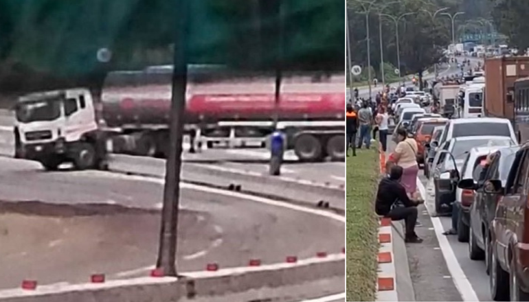 Gandola perdió el control en la bajada de Tazón: reportan fuerte retraso vehicular #14Jun (Videos)