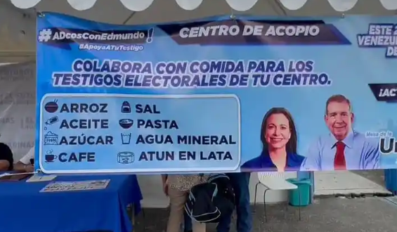 Adecos de Barinas montaron centro de acopio de alimentos y bebidas para testigos electorales de este #28Jul