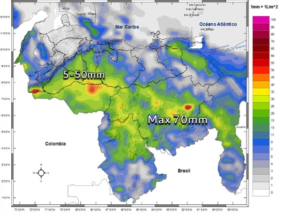 Inameh prevé lluvias y descargas eléctricas en algunos estados de Venezuela este #26Jul