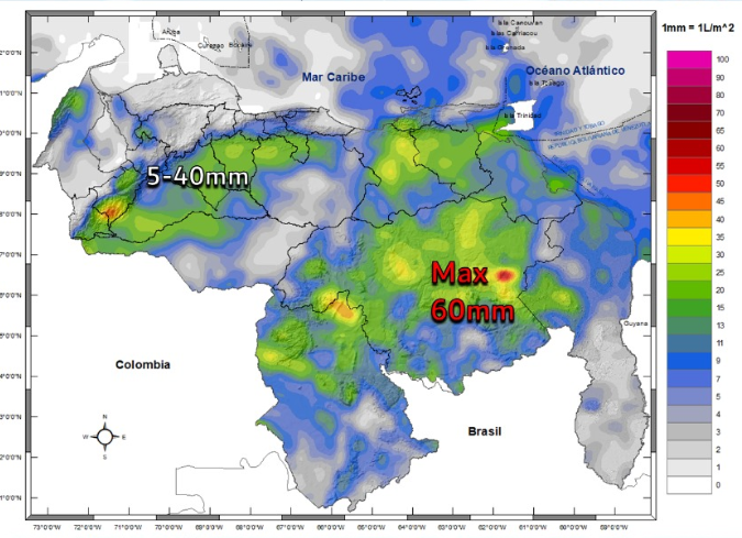 Inameh prevé nubosidad y precipitaciones en gran parte de Venezuela este #30Jul