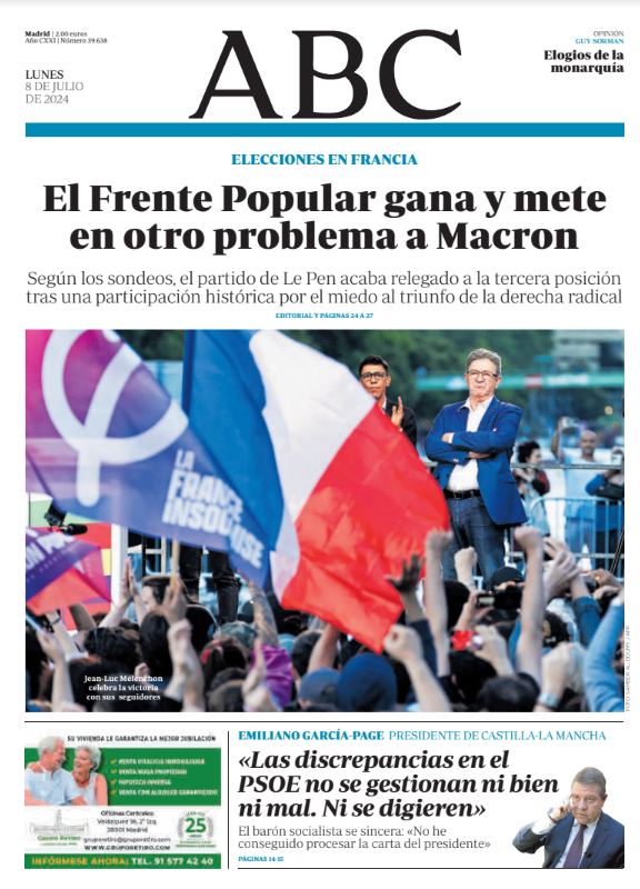 Portadas de la prensa internacional de este lunes 8 de julio de 2024