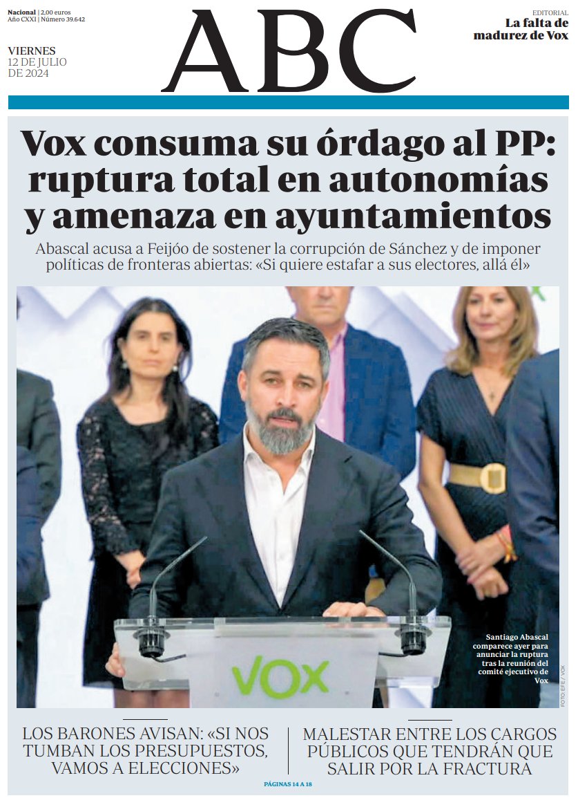 Portadas de la prensa internacional de este viernes 12 de julio de 2024