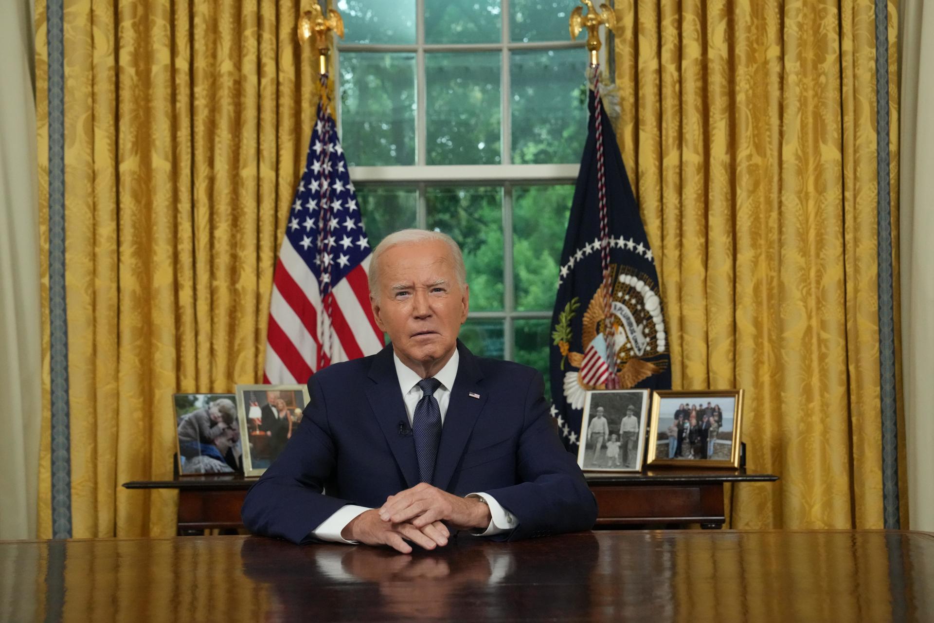 Biden, desde el despacho Oval, instó a estadounidenses a resolver diferencias “en las urnas, no con las balas”