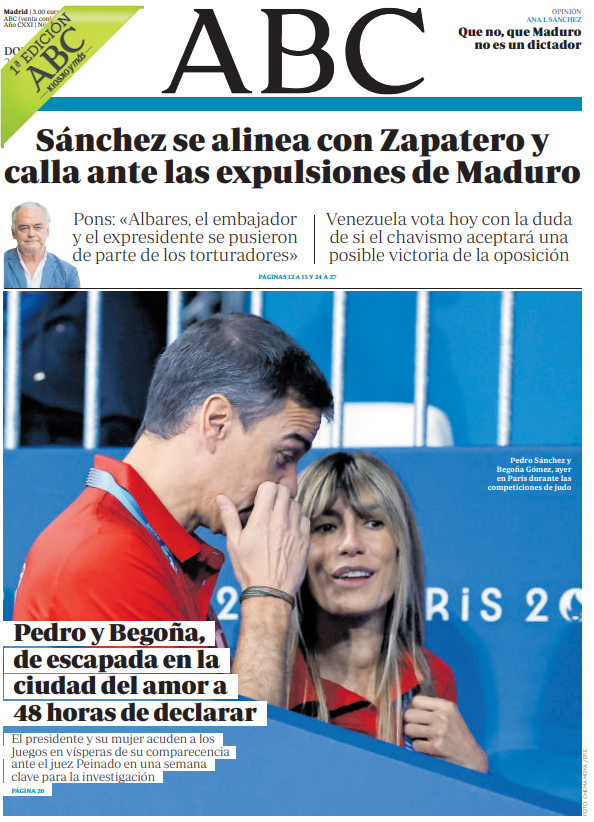 Portadas de la prensa internacional de este domingo 28 de julio de 2024