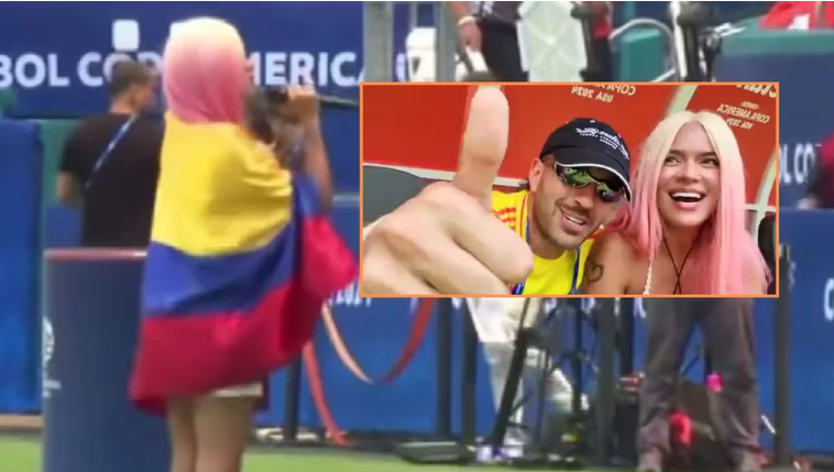 Karol G y Feid fueron sorprendidos besándose en plena final de la Copa América (VIDEO)