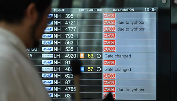 Cientos de vuelos y trenes cancelados en Japón por un tifón que amenaza Tokio