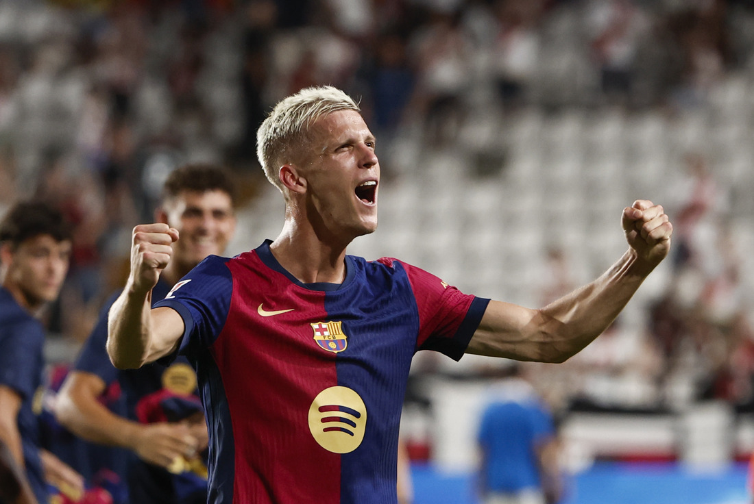 Debut soñado: Dani Olmo destrabó partido del Barcelona frente al Rayo 