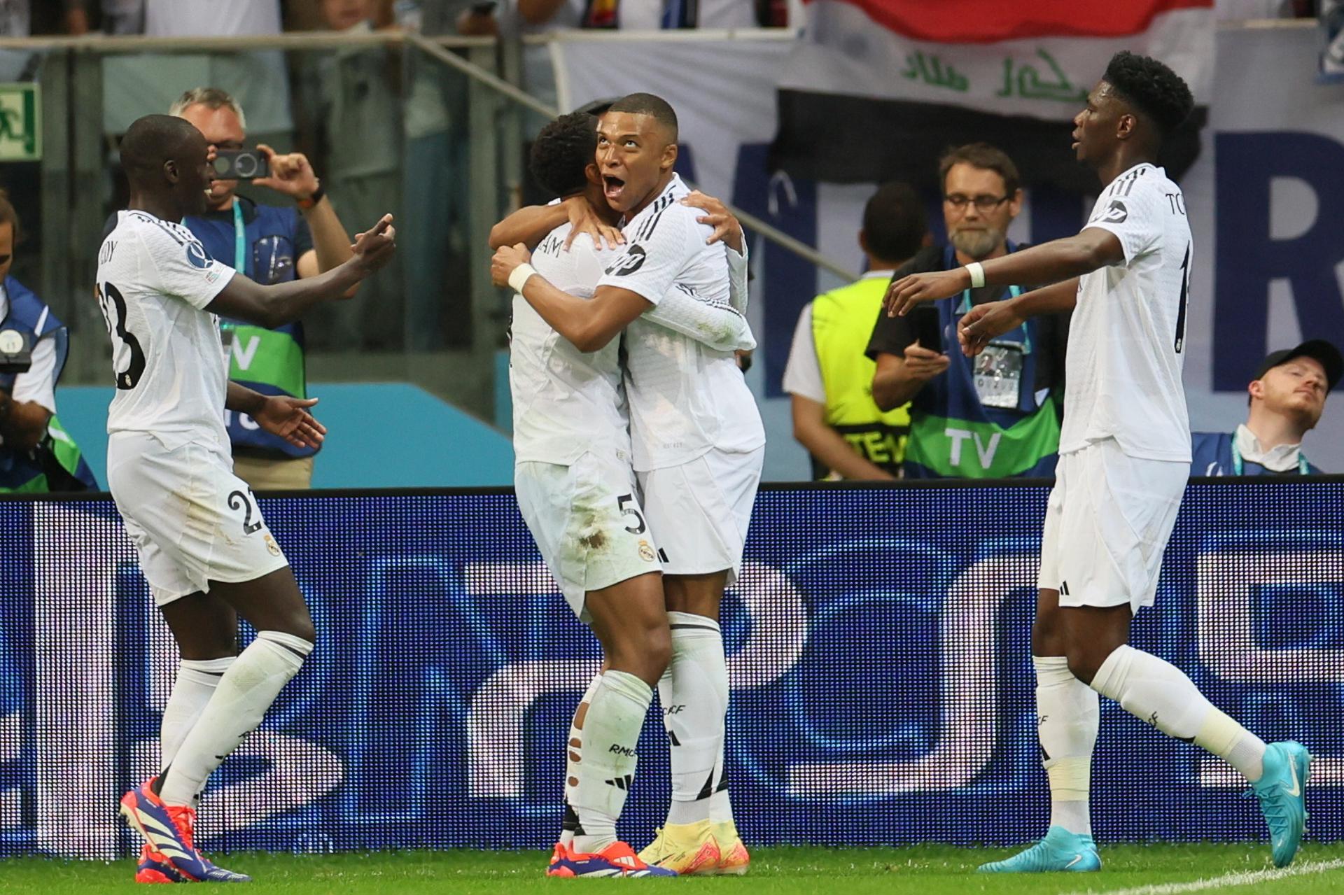 Real Madrid conquistó su sexta Supercopa de Europa en un debut soñado de Mbappé