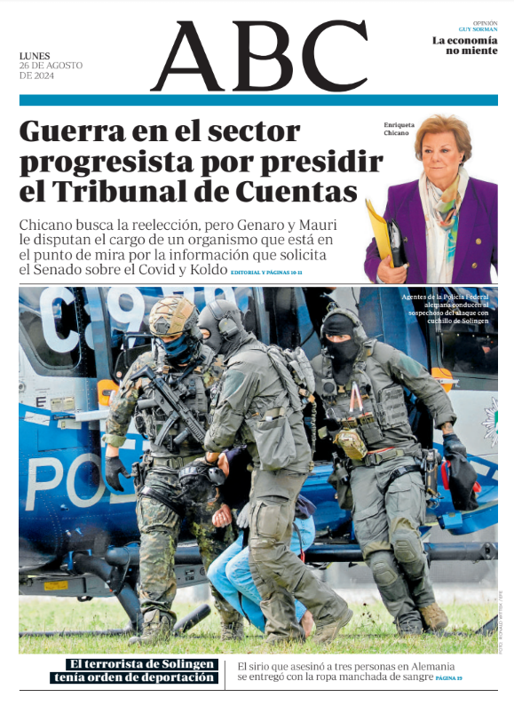 Portadas de la prensa internacional de este lunes 26 de agosto de 2024