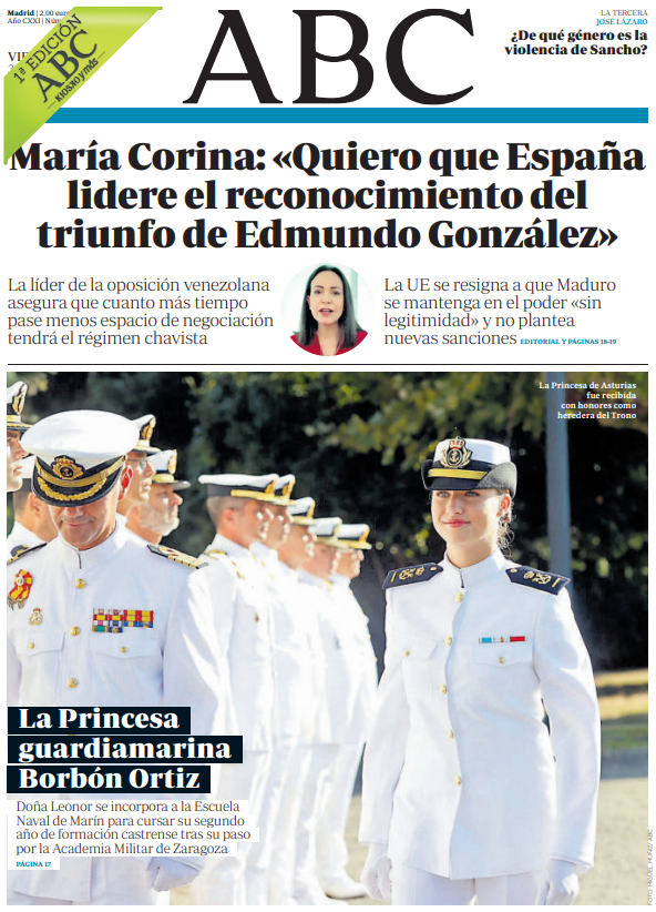 Portadas de la prensa internacional de este viernes 30 de agosto de 2024