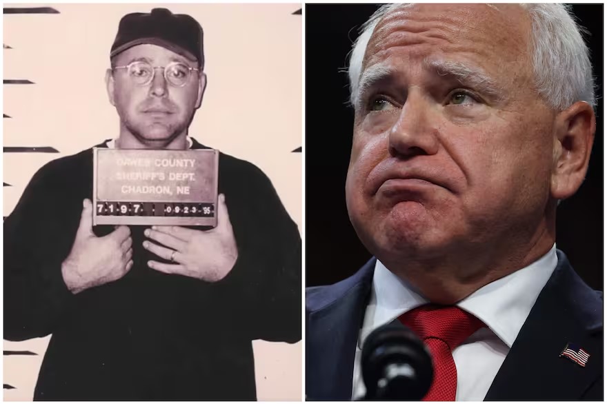 La historia detrás de la foto viral del arresto de Tim Walz, el compañero de fórmula de Kamala Harris