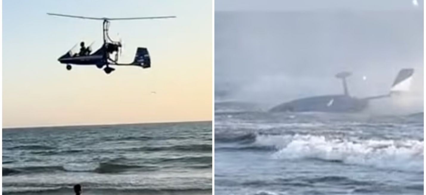 VIDEO: aeronave se estrella en el mar y cae sobre una playa repleta de turistas