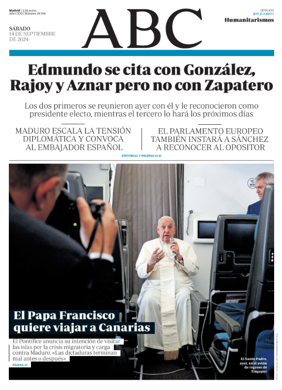 Portadas de la prensa internacional de este sábado 14 de septiembre de 2024