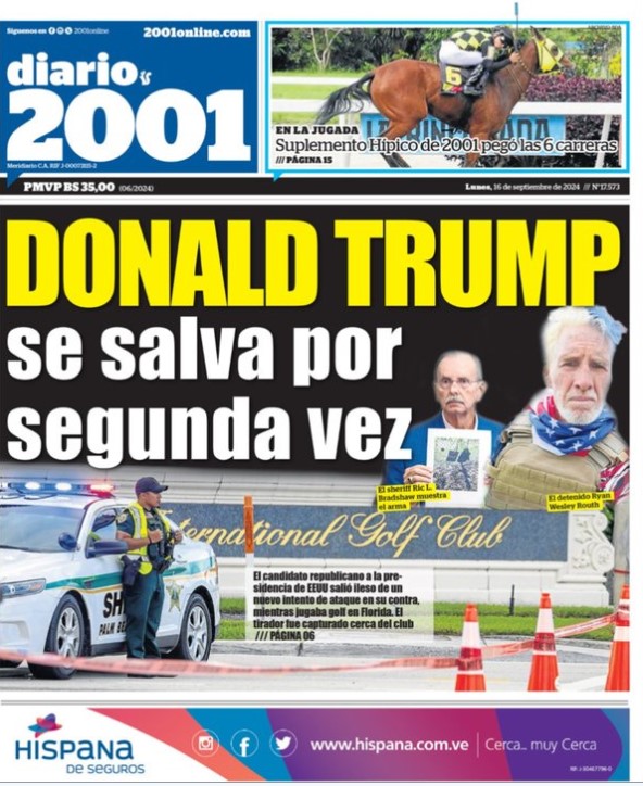 Portadas de este lunes 16 de septiembre de 2024