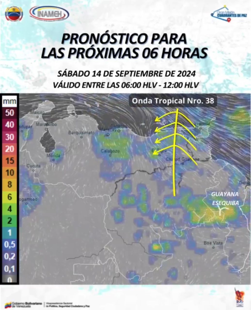 Inameh reporta nubosidad parcial y lluvias en gran parte del país para este #14Sep