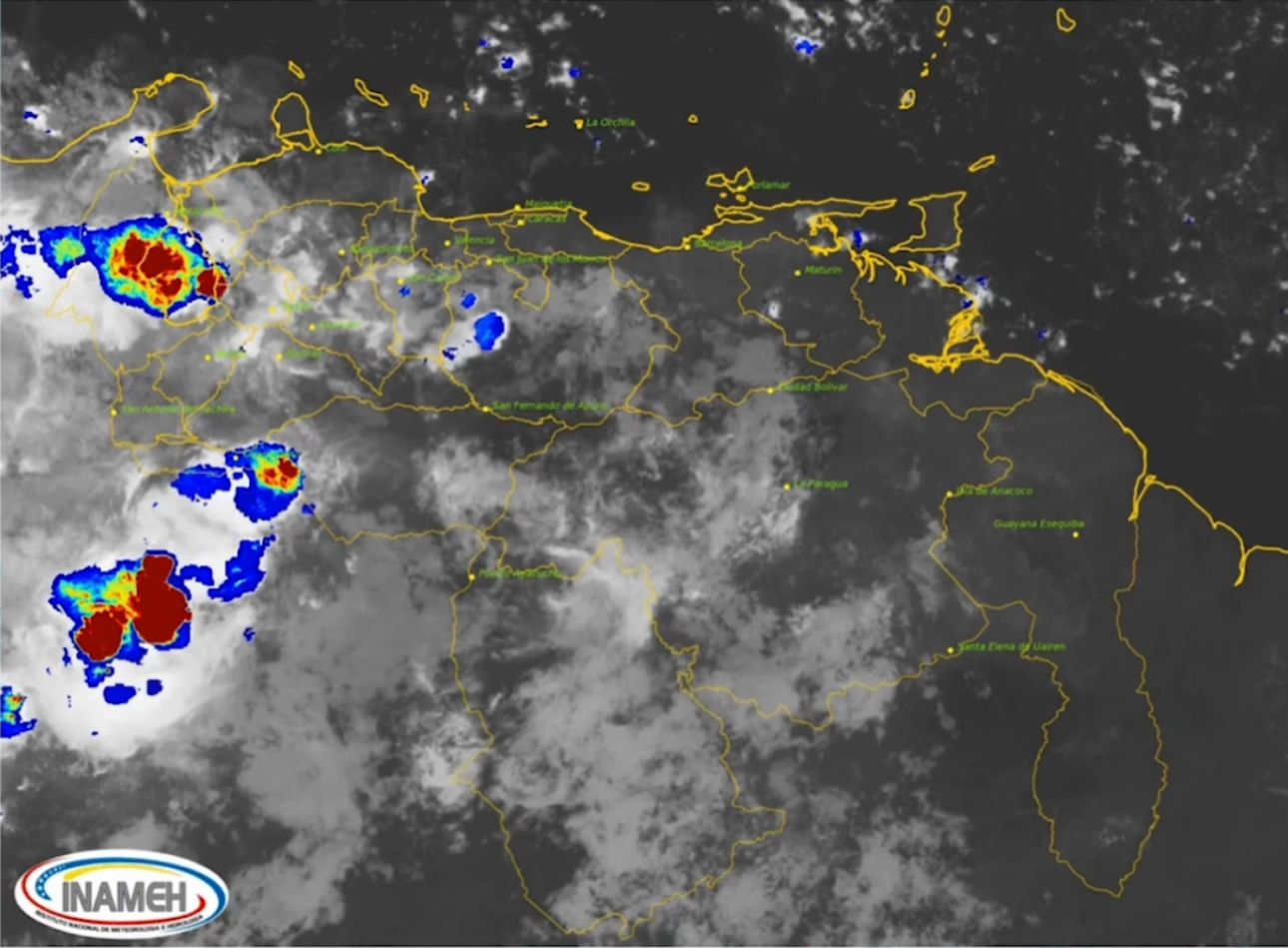 Inameh prevé formación nubosa con lluvias y actividad eléctrica en gran parte de país este #8Oct