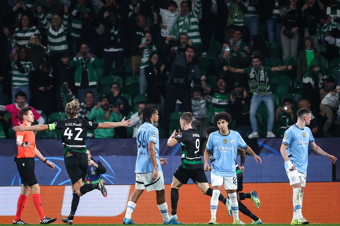 El Sporting arrolló al Manchester City con triplete del sueco Gyokeres