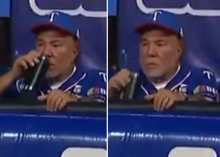 VIDEO: pillaron a Wilmer Ruperti refrescándose en el dogout de Tiburones