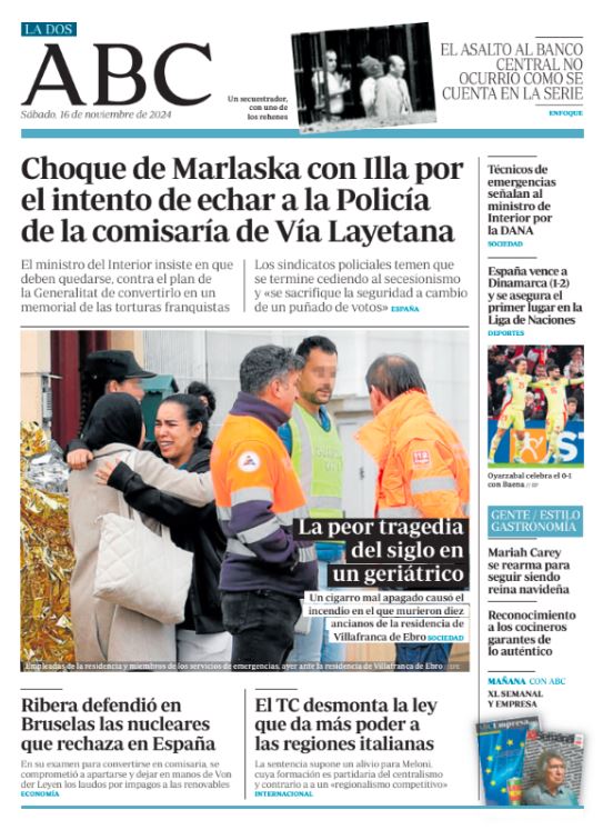 Portadas de la prensa internacional de este sábado 16 de noviembre de 2024