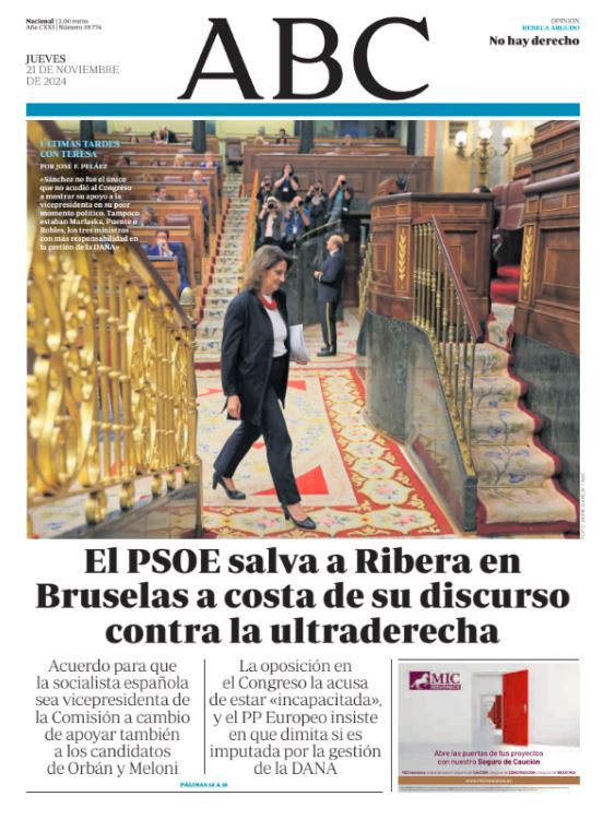 Portadas de la prensa internacional de este jueves 21 de noviembre de 2024