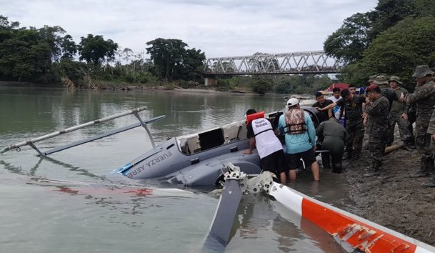 Helicóptero del Ejército de Guatemala se precipitó dejando dos fallecidos 