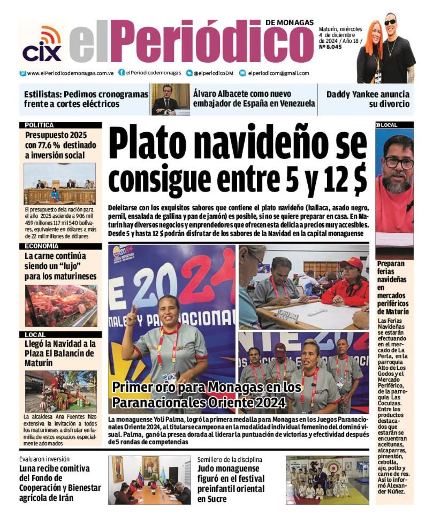 Portadas de este miércoles 4 de diciembre de 2024