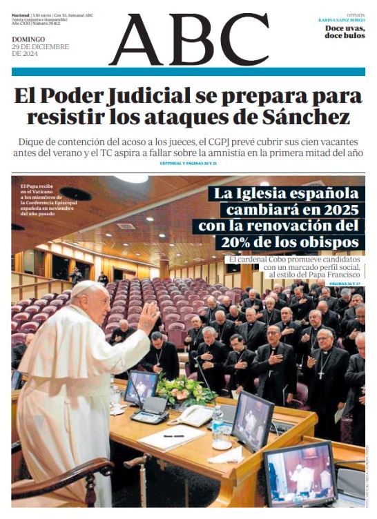 Portadas de la prensa internacional de este domingo 29 de diciembre de 2024