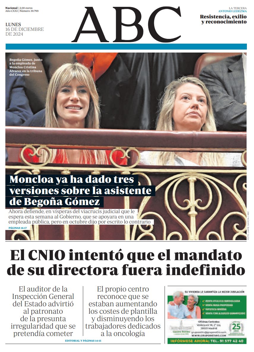 Portadas de la prensa internacional de este lunes 16 de diciembre de 2024