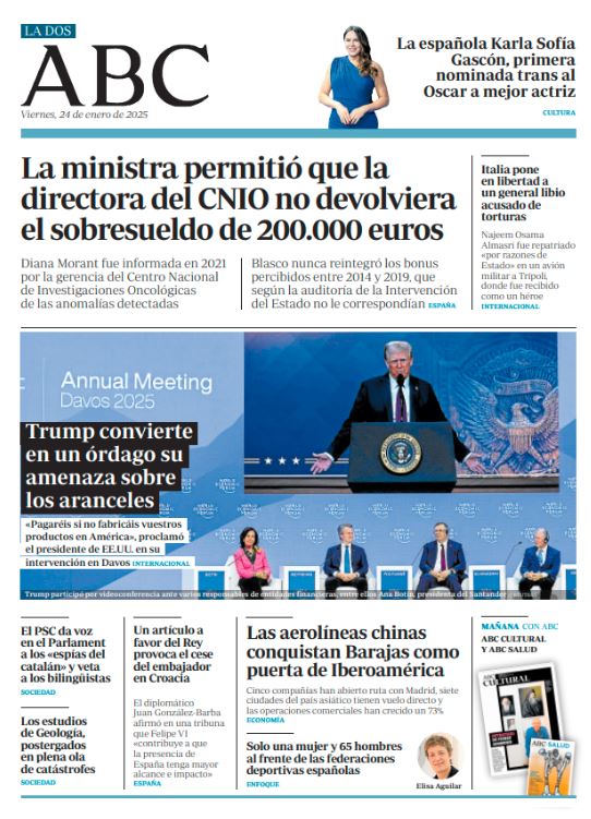 Portadas de la prensa internacional de este viernes 24 de enero de 2025